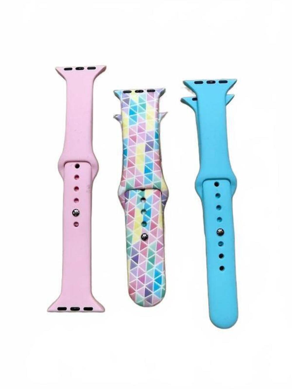 Set of 3 Silicone Replacement Watch Straps for Smartwatches